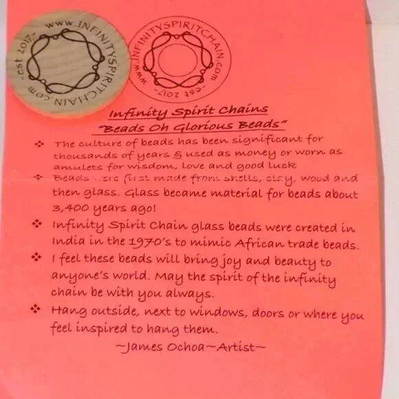 1970's James Ochoa Handmade Glass Beads & Copper Wire Spirit Chain Hanging Decor - Picture 7 of 7